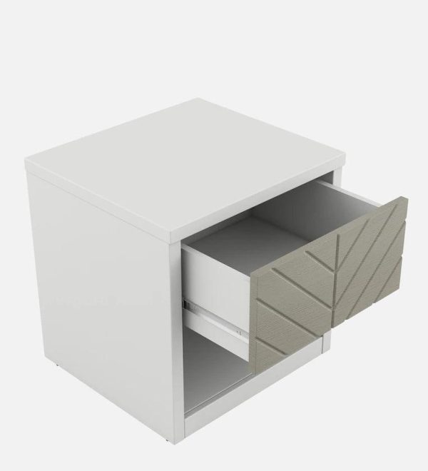 Alaska Bedside Table in High Gloss White Finish With Drawer on Sale