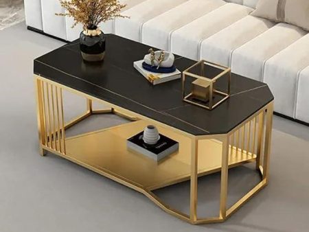 Room Accent Coffee Table, Simple Design Sofa Side Table-Black Gold Cheap