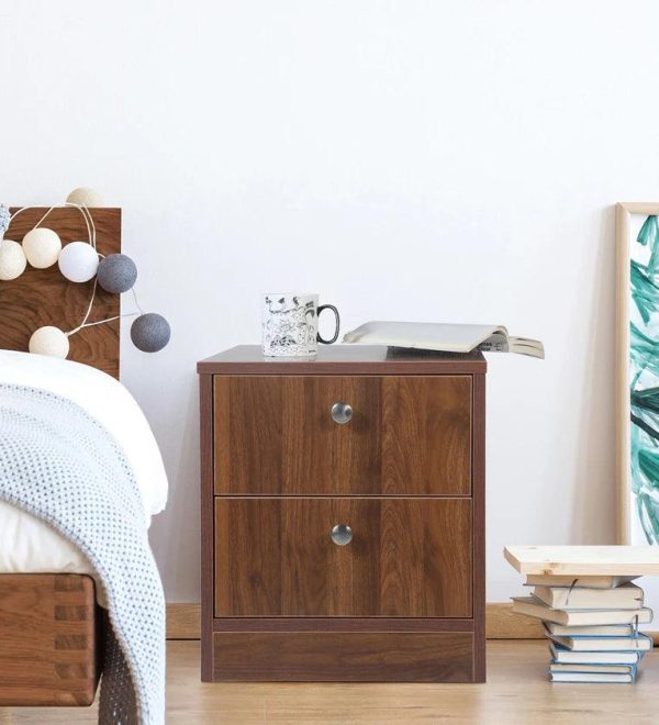 Bedside Table In Columbian Walnut Finish With Drawer Online