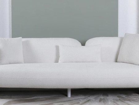 Fabric 3 Seater Curve Sofa In White Colour Online Sale