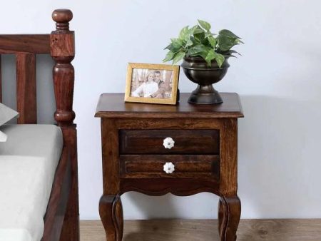 Sheesham Bedside Table In Scratch Resistant Provincial Teak Finish on Sale