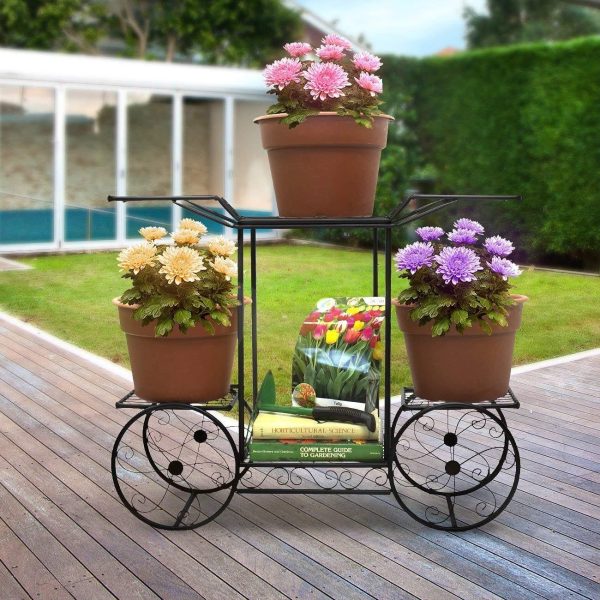 6-Tier Cart Planter Stand, Outdoor Flower Rack Flower Pot For Sale