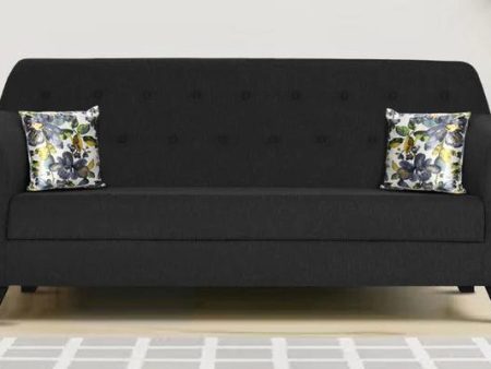 Fabric 3 Seater Sofa In Mystic Black Colour Fashion