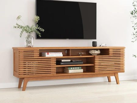 AARON MID-CENTURY MODERN SOLID TEAK WOOD TV MEDIA CABINET Discount