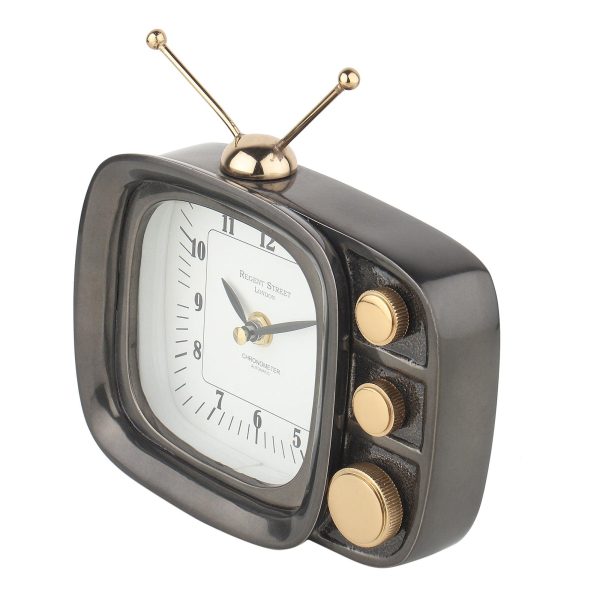 Retro TV Timepiece In Black For Discount