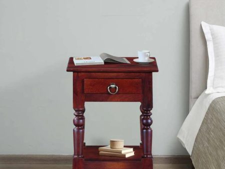 Sheesham Wood Night Stand In Honey Oak Finish Hot on Sale