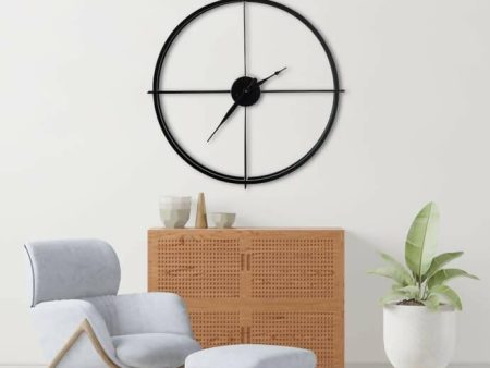 Black Metal Round Wall Clock Online Hot Sale