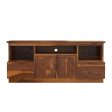 ABBA MODERN SOLID WOOD TV STAND WITH 2 DRAWERS on Sale