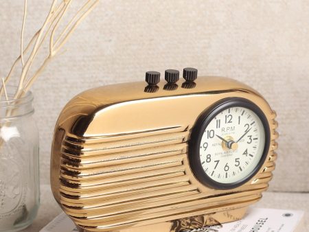 Radio Reverie Table Clock in Gold Discount