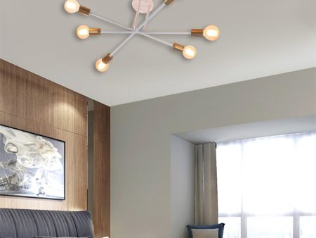 Six Head Sputnik White Mordern Chandelier By SS Lightings Online