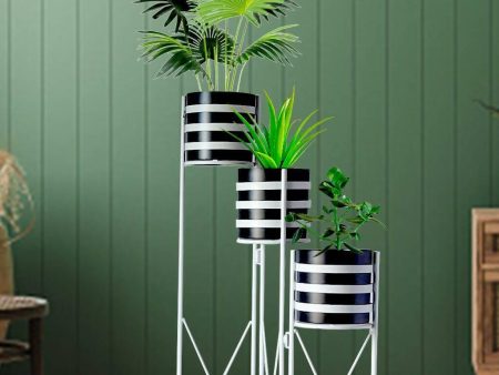 IRON FOLDING Z SHAPE FLOWER POT WITH STAND 3TIER Hot on Sale