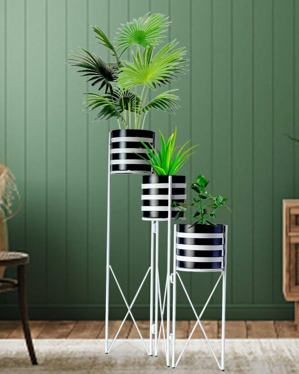 IRON FOLDING Z SHAPE FLOWER POT WITH STAND 3TIER Hot on Sale