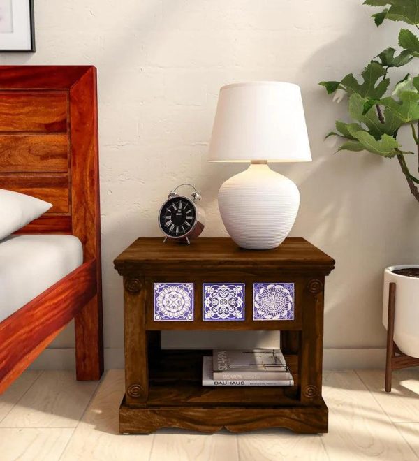 Sheesham Wood Bedside Table In Scratch Resistant Provincial Teak Finish Fashion