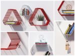 WALL DECOR SHELF 3 UNI SHELF RED , WHITE Hot on Sale