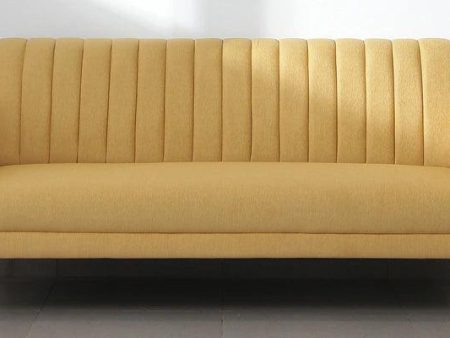 Fabric 3 Seater Sofa In Camel Yellow Colour Online Hot Sale