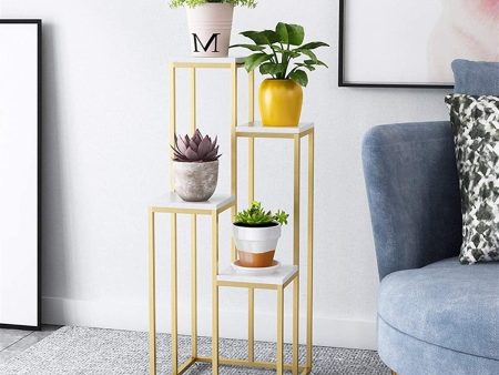 4- Tier Square Pot Stand for Living Room Fashion