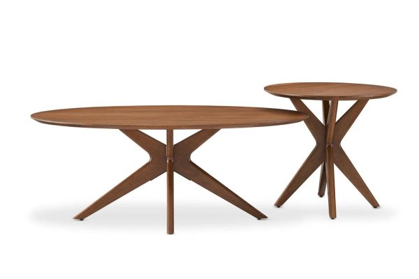 Bristol Coffee Table Set, Walnut Cheap