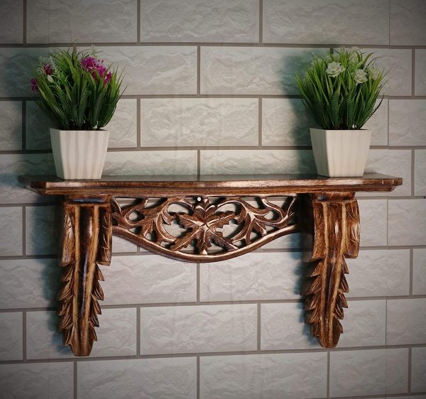 Hand Carved Wall Shelf for Living Room Online Sale