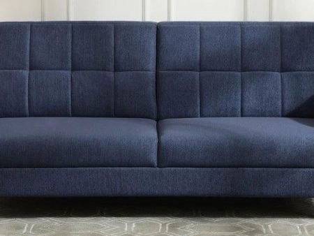 Fabric 3 Seater Sofa in Navy Blue Colour Online Sale