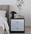 Bedside Table in Brown Flowery Wenge & Cold White Finish Sale