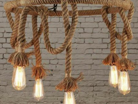 Vintage Hemp Rope Chandelier (Including Light Bulb) Online Sale