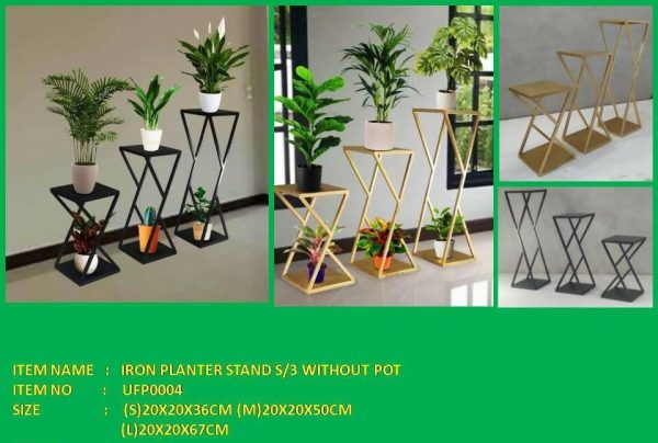 IRON PLANTER STAND S 3 WITHOUT POT Hot on Sale