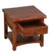 Sheesham Wood Bedside Table in Scratch Resistant Honey Oak Finish With Drawer Supply