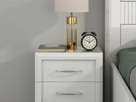 Arctic Bedside Table in High Gloss White Finish Online Hot Sale