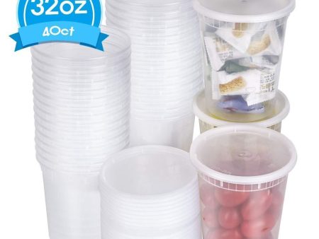 [TashiBox] 8 oz plastic food storage containers with lids - 40 sets Online Hot Sale