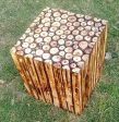 Wooden Square Shape Stool Table Natural Wood Blocks For Discount