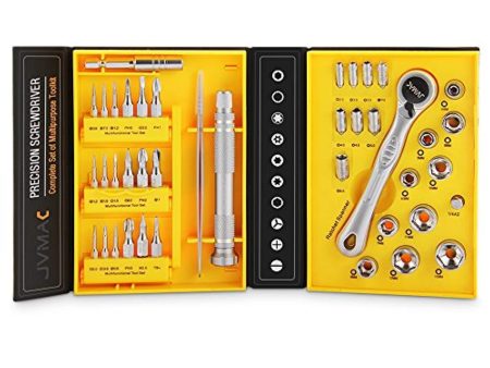 Wrench Screwdriver Set, JVMAC Ratchet Tool Set Metric Socket Sets with Micro ScrewDriver Bits for iPad, iPhone, PC, Watch, Samsung and Other Smartphone Tablet Computer Electronic Devices (41 IN 1) Supply