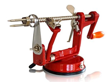 CAST IRON APPLE PEELER by Purelite Durable Heavy Duty Cast Iron Apple Slicing Coring and Peeling Machine Razor Sharp Stainless Steel Blades and Chrome Plated Parts Fashion