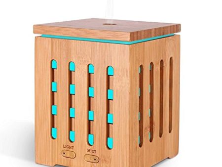 【Natural Aromatherapy】Real Bamboo Essential Oil Diffuser, Ultrasonic Aromotherapy Diffusers Cool Mist Aroma Diffuser Humidifier for Home Office Yoga Baby Room Online Sale