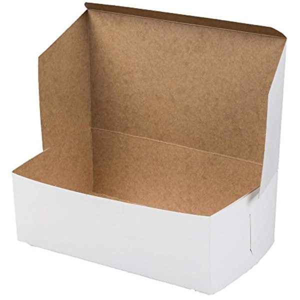 10  Length x 6  Depth x 3 1 2  Height White Locking Corner Bakery Box (Pack of 15) Fashion