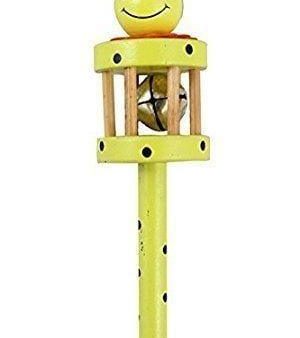 Newborn Infant Baby Wooden Rattle with Bells Musical Instrument on Sale