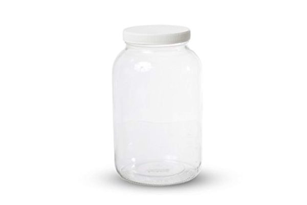 1 Gallon Glass Kombucha Jar - Home Brewing and Fermenting Kit with Cheesecloth Filter, Rubber Band and Plastic Lid - By Kitchentoolz Online now