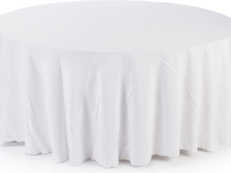 12 Pack 84  ROUND Table Cover Premium Plastic Tablecloth for any Party or Event (White) For Discount