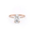 The Pave Nelly Set With A 3 Carat Oval Moissanite Online Sale