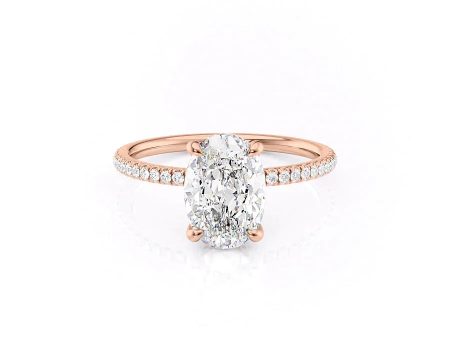 The Pave Nelly Set With A 3 Carat Oval Moissanite Online Sale