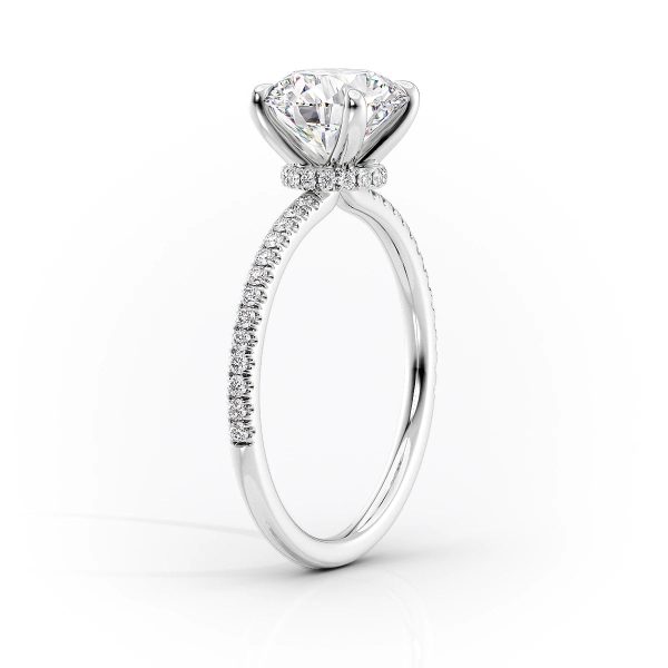 The Pave Nelly Set With A 1 Carat Round Moissanite Online now