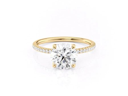 The Pave Nelly Set With A 1.5 Carat Round Moissanite For Cheap