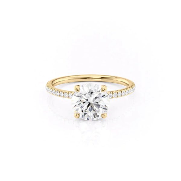 The Pave Nelly Set With A 3 Carat Round Moissanite Sale