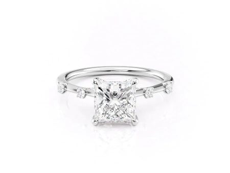 The Serena Set With A 4.5 Carat Princess Moissanite Hot on Sale