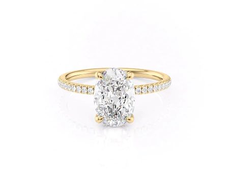 The Pave Nelly Set With A 3.5 Carat Oval Moissanite For Discount