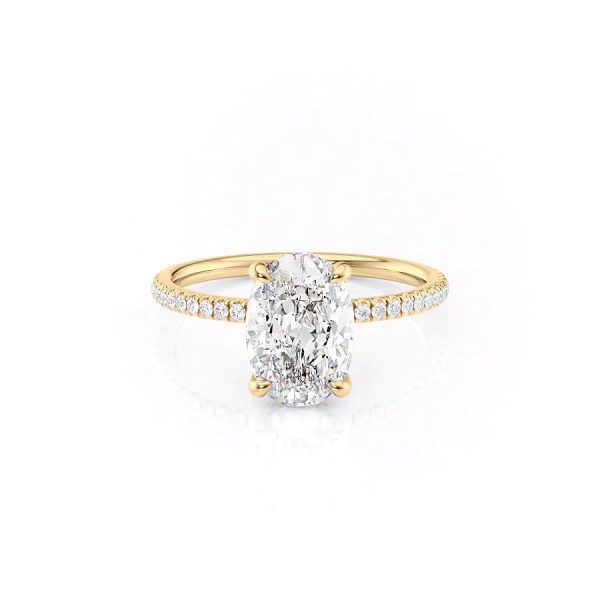 The Pave Nelly Set With A 3.5 Carat Oval Moissanite For Discount