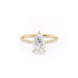 The Pave Nelly Set With A 4.5 Carat Pear Moissanite on Sale