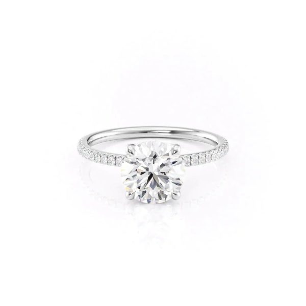 The Pave Nelly Set With A 2.5 Carat Round Moissanite Online